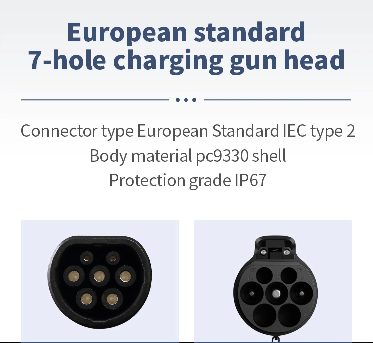 Fast EV Charger Home Use Type2 EV Charging Plug 32A 22kw Type 2 European EV Charger Power Extension Cable