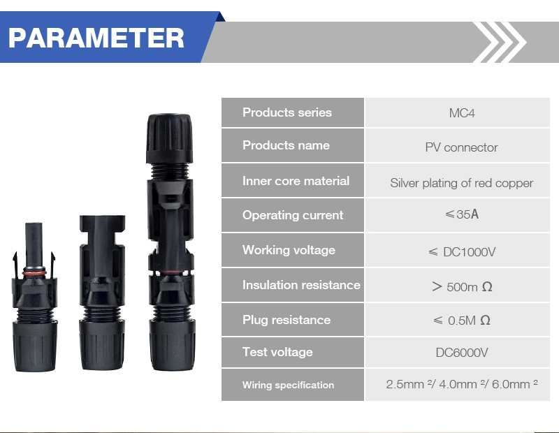 Mc4 Solar Connector with Male Female Wire Connector for PV Panel Solar Syterm